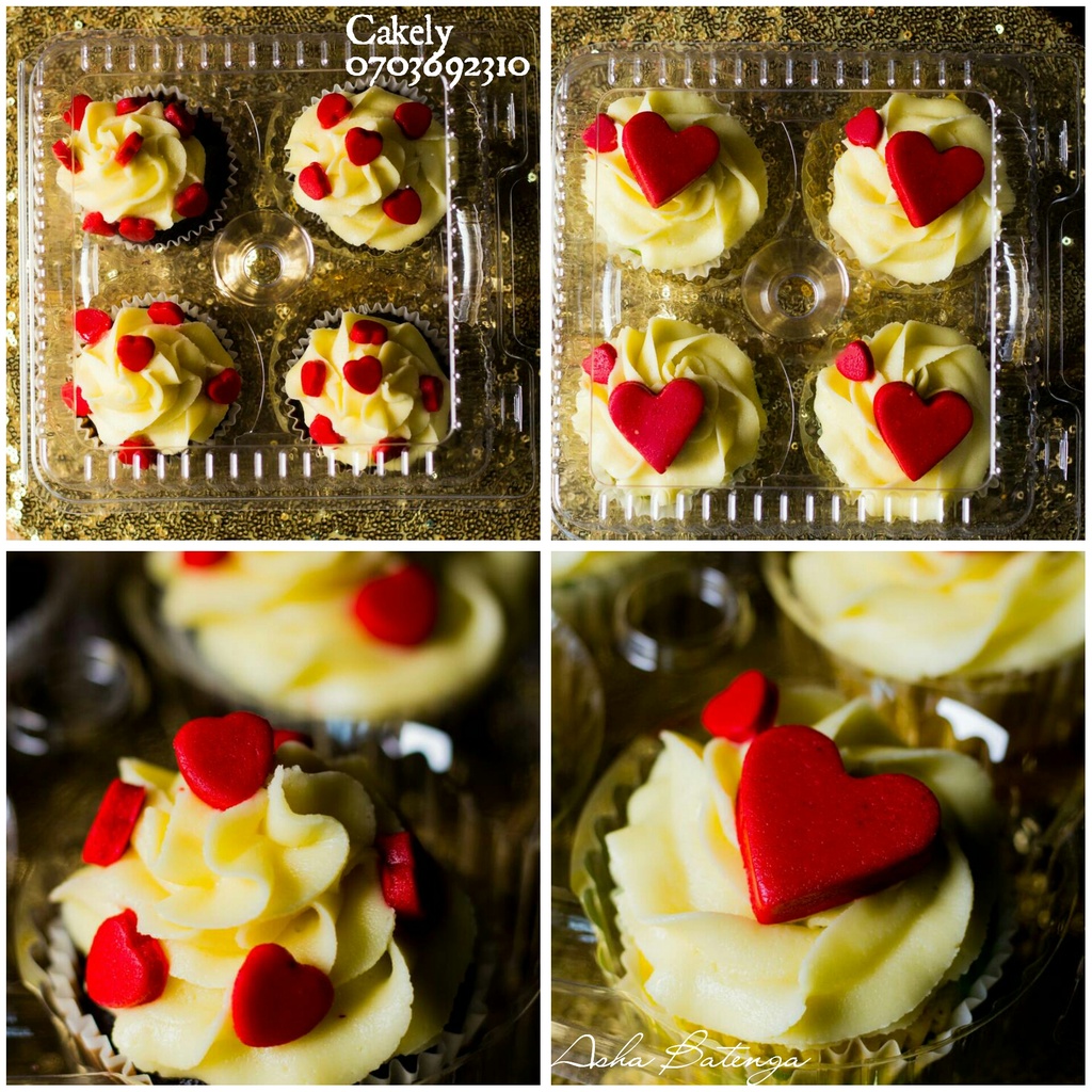 Cherry Cup cake in Strawberry topping