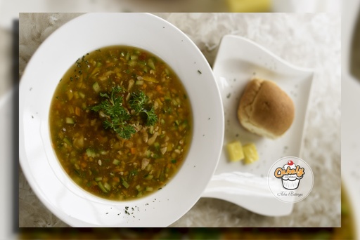 Clear Chicken in mixed vegetable soup